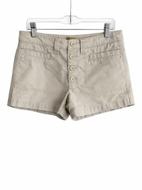American Eagle Y2K Khaki Low Rise Shorts Size 4 Button Fly 100% Cotton